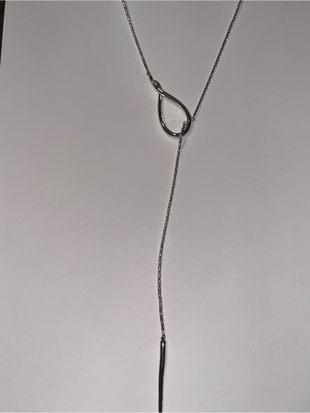 Kendra Scott Silver Teardrop Lariat Necklace
